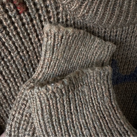 Vintage 80s Chunky Knit Southwestern Aztec Sweater Grandpa MG Retro - Picture 9 of 11